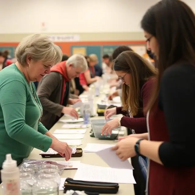 Parents volunteering at a school event