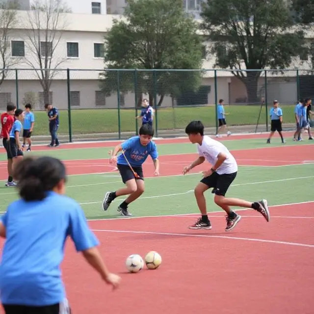 Students playing sports