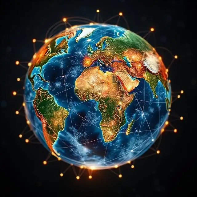 A globe showing interconnectedness
