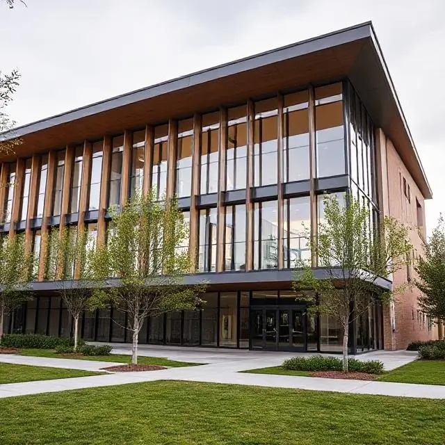 The modern school architecture.